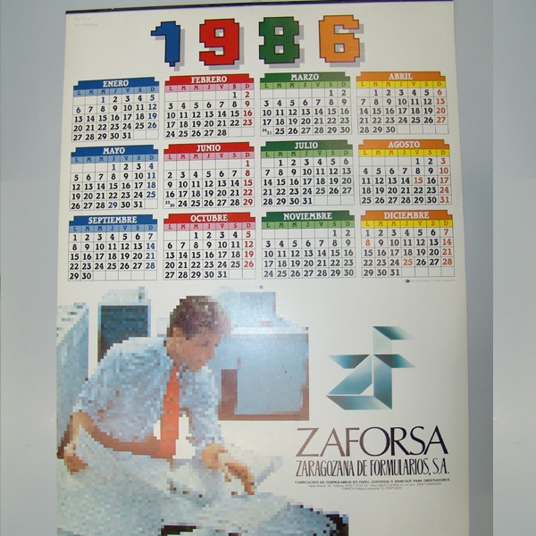 Calendario Zaforsa 1986